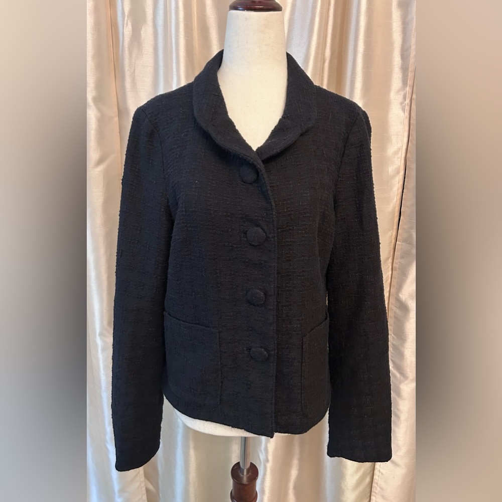 Banana Republic Vintage Cropped Textured Tweed Lady Jacket Blazer 8